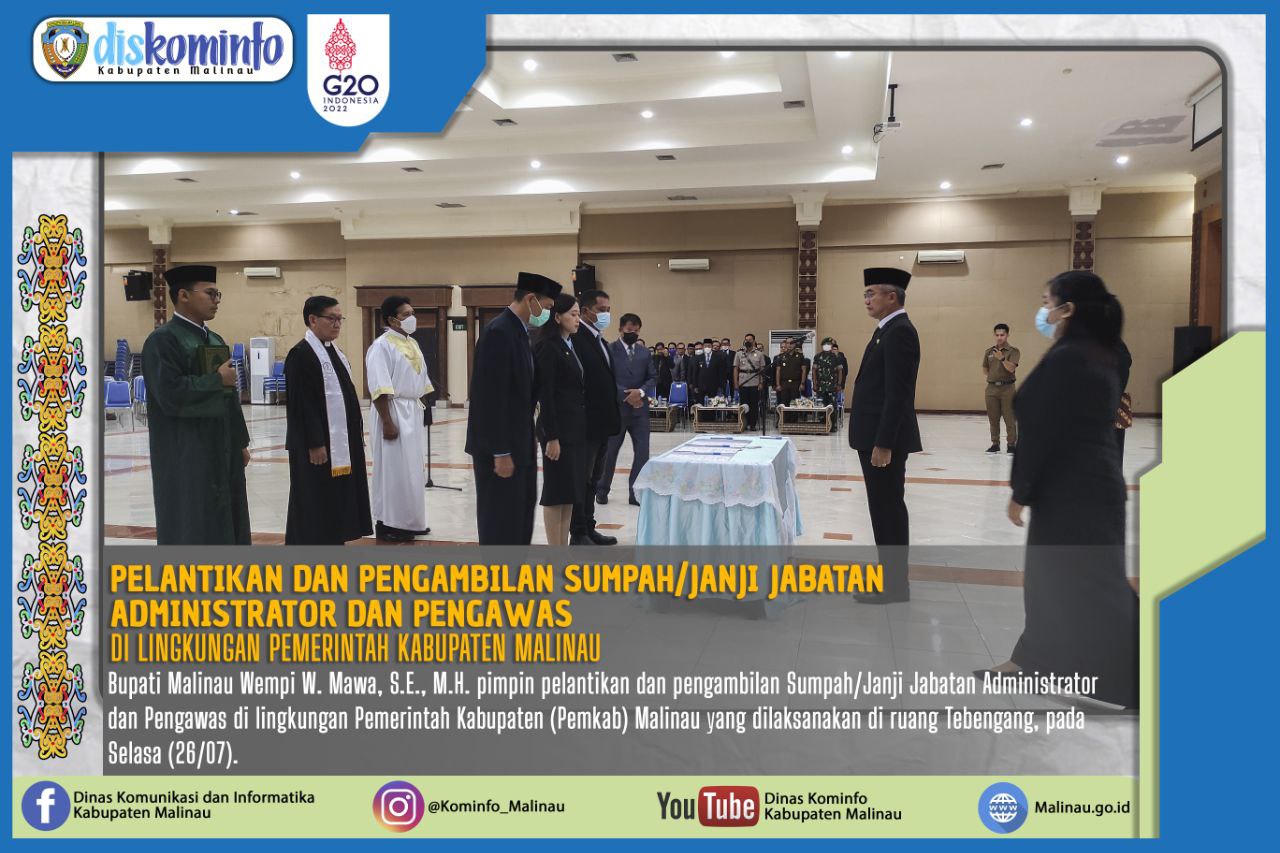 Bupati Lantik Pejabat Administrator dan Pengawas main image