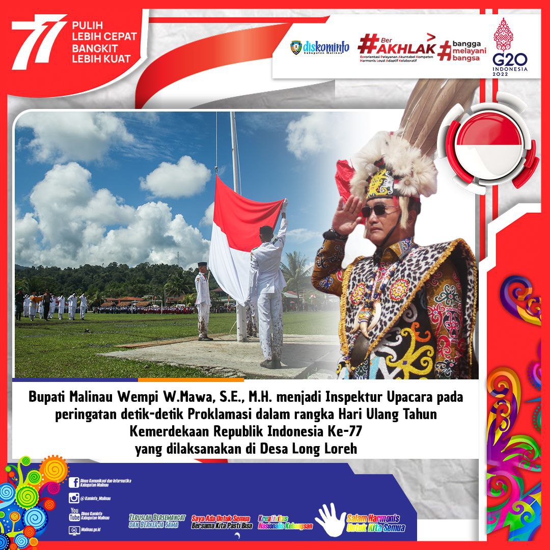 Bupati Malinau Pimpin Upacara HUT RI Ke-77 main image