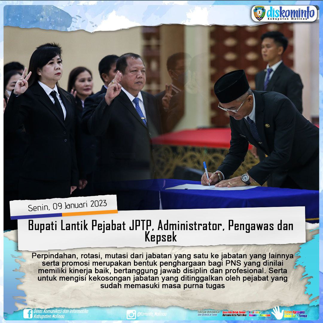 Bupati Lantik Pejabat JPTP, Administrator, Pengawas dan Kepsek main image