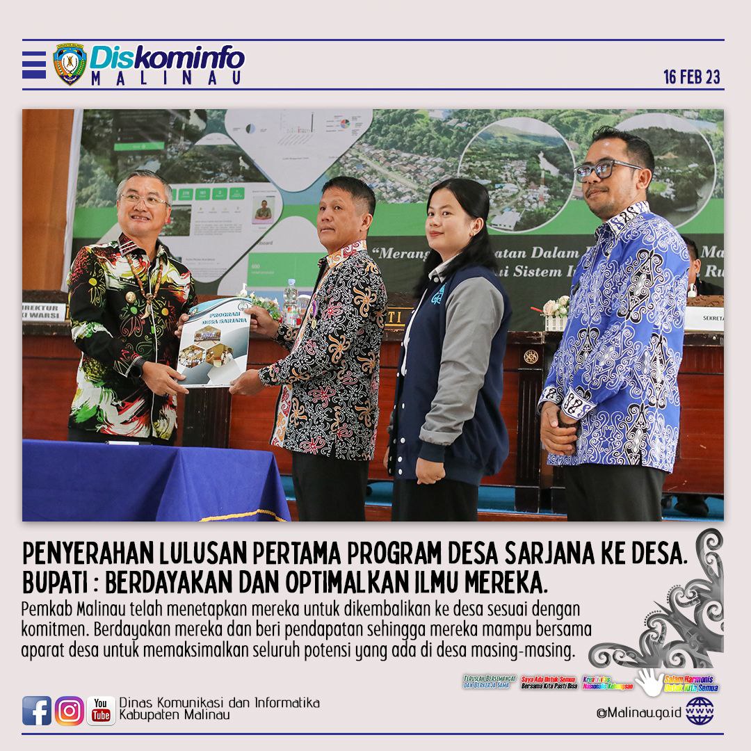 Penyerahan Lulusan Pertama Program Desa Sarjana Ke Desa, Bupati : Berdayakan dan Optimalkan Ilmu Mereka main image