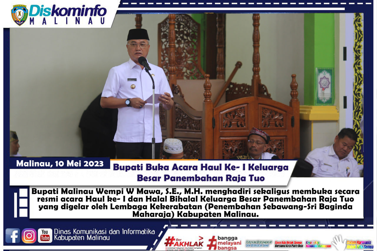 Bupati Buka Acara Haul Ke- I Keluarga Besar Panembahan Raja Tuo main image