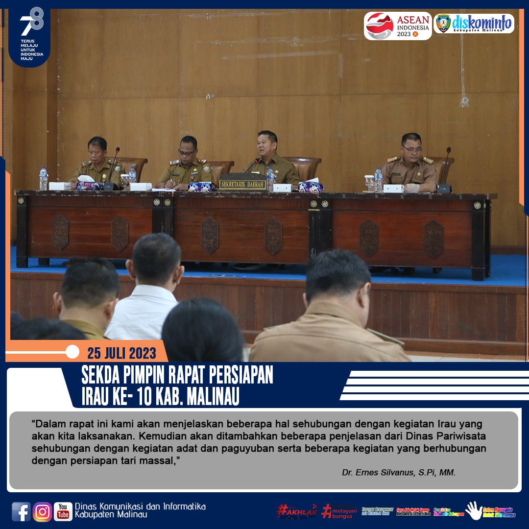 Sekda Pimpin Rapat Persiapan Irau Ke- 10 Kab. Malinau main image