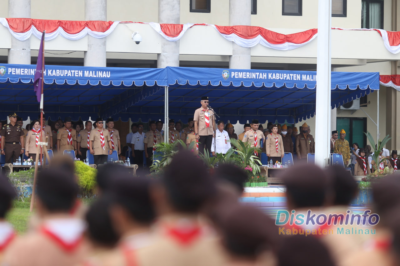 Bupati Pimpin Upacara Peringatan Hari Pramuka Ke- 62 dan Beri Penghargaan image 2