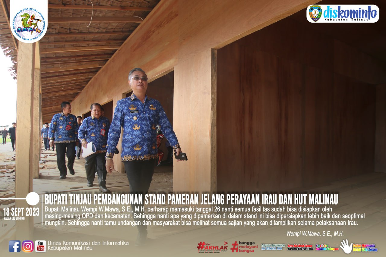 Bupati Tinjau Pembangunan Stand Pameran Jelang Perayaan Irau dan HUT Malinau main image