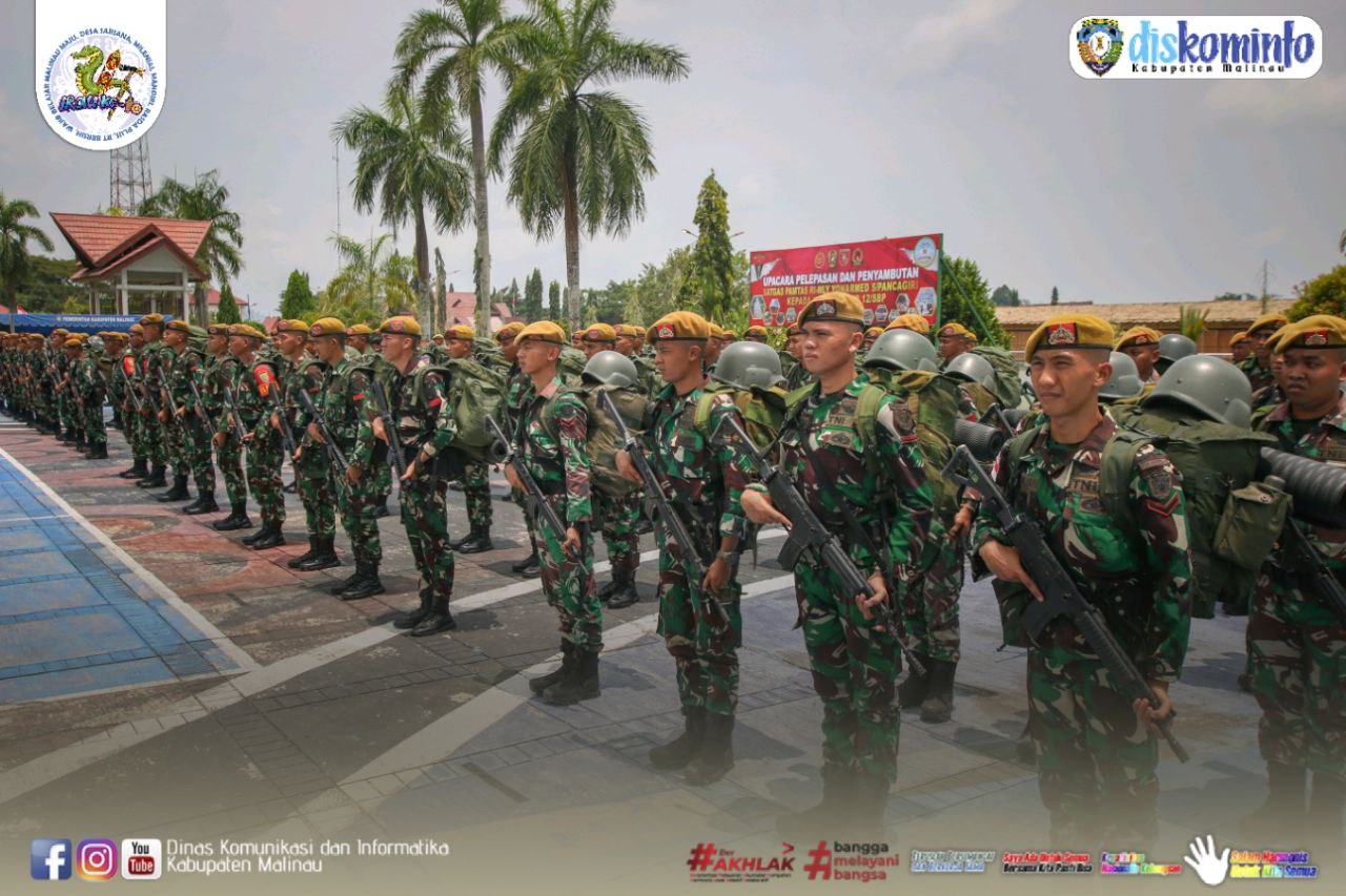 Bupati Pimpin Upacara Pelepasan dan Penyambutan Satgas Pamtas image 2