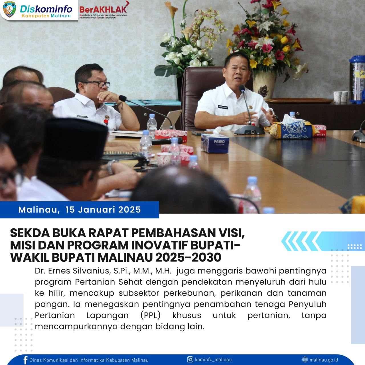 Sekda Buka Rapat Pembahasan Visi, Misi dan Program Inovatif Bupati-Wakil Bupati Malinau 2025-2030 main image
