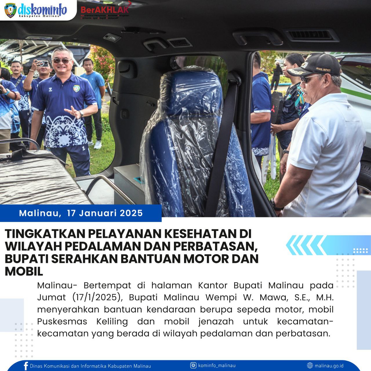 Tingkatkan Pelayanan Kesehatan Di Wilayah Pedalaman dan Perbatasan, Bupati Serahkan Bantuan Sepeda Motor dan Mobil main image