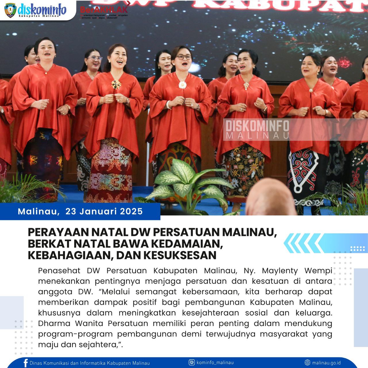 Perayaan Natal DW Persatuan Malinau, Berkat Natal Bawa Kedamaian, Kebahagiaan, dan Kesuksesan main image