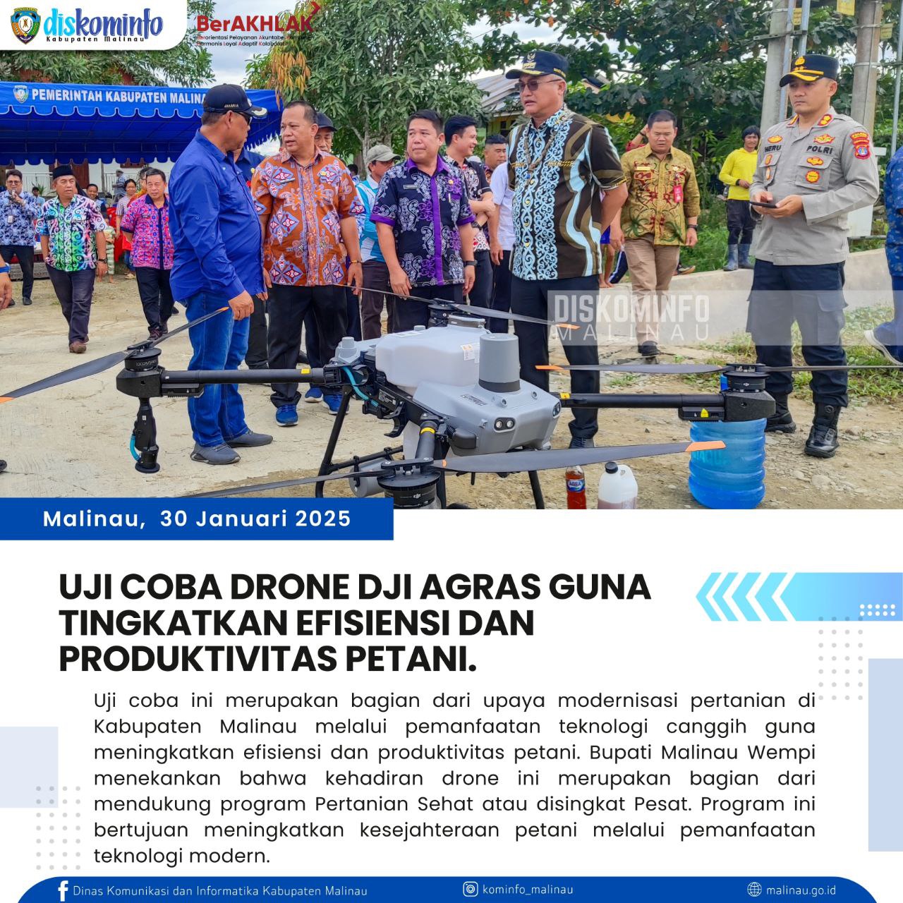 Uji Coba Drone DJI Agras Guna Tingkatkan Efisiensi dan Produktivitas Petani main image