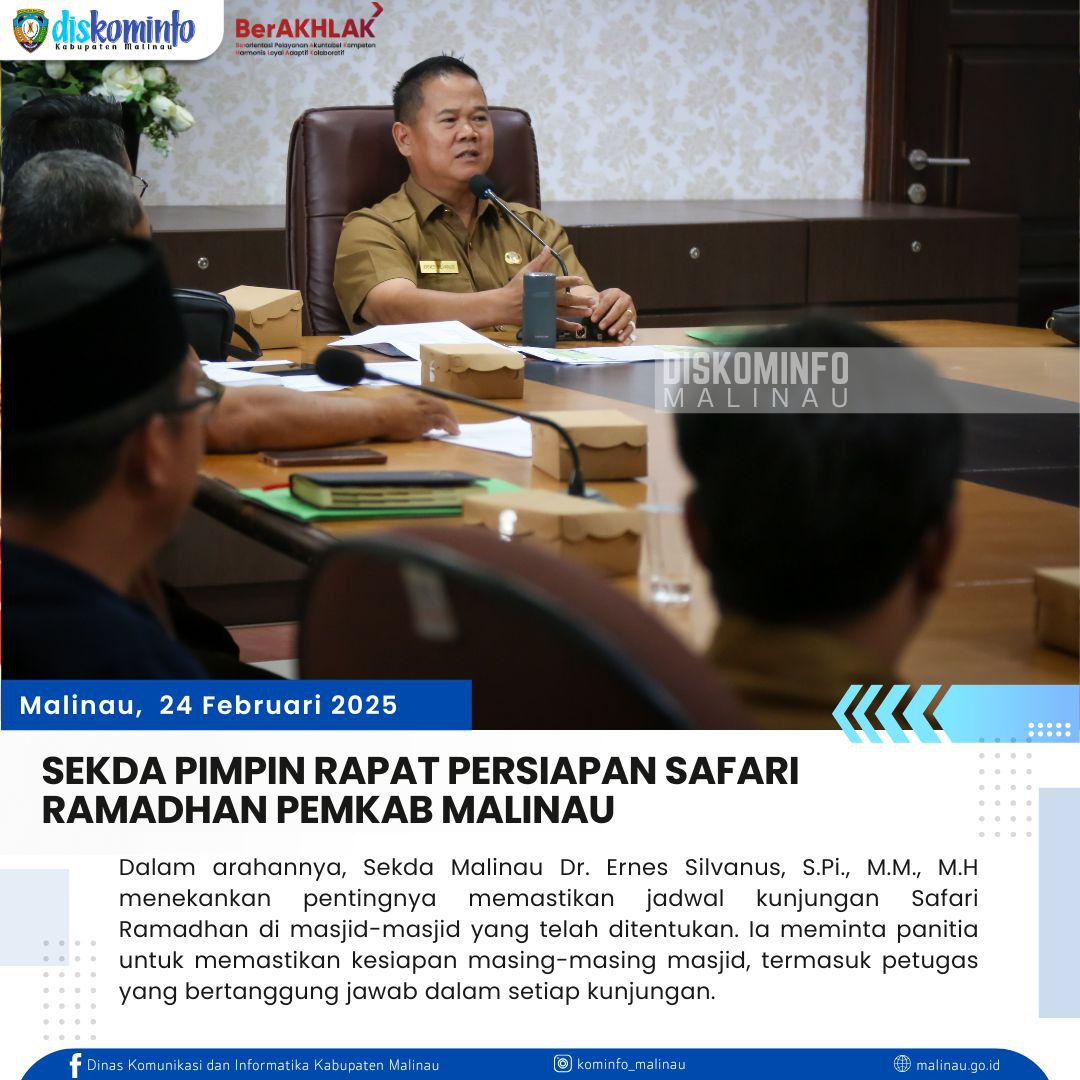 Sekda Pimpin Rapat Persiapan Safari Ramadhan Pemkab Malinau main image