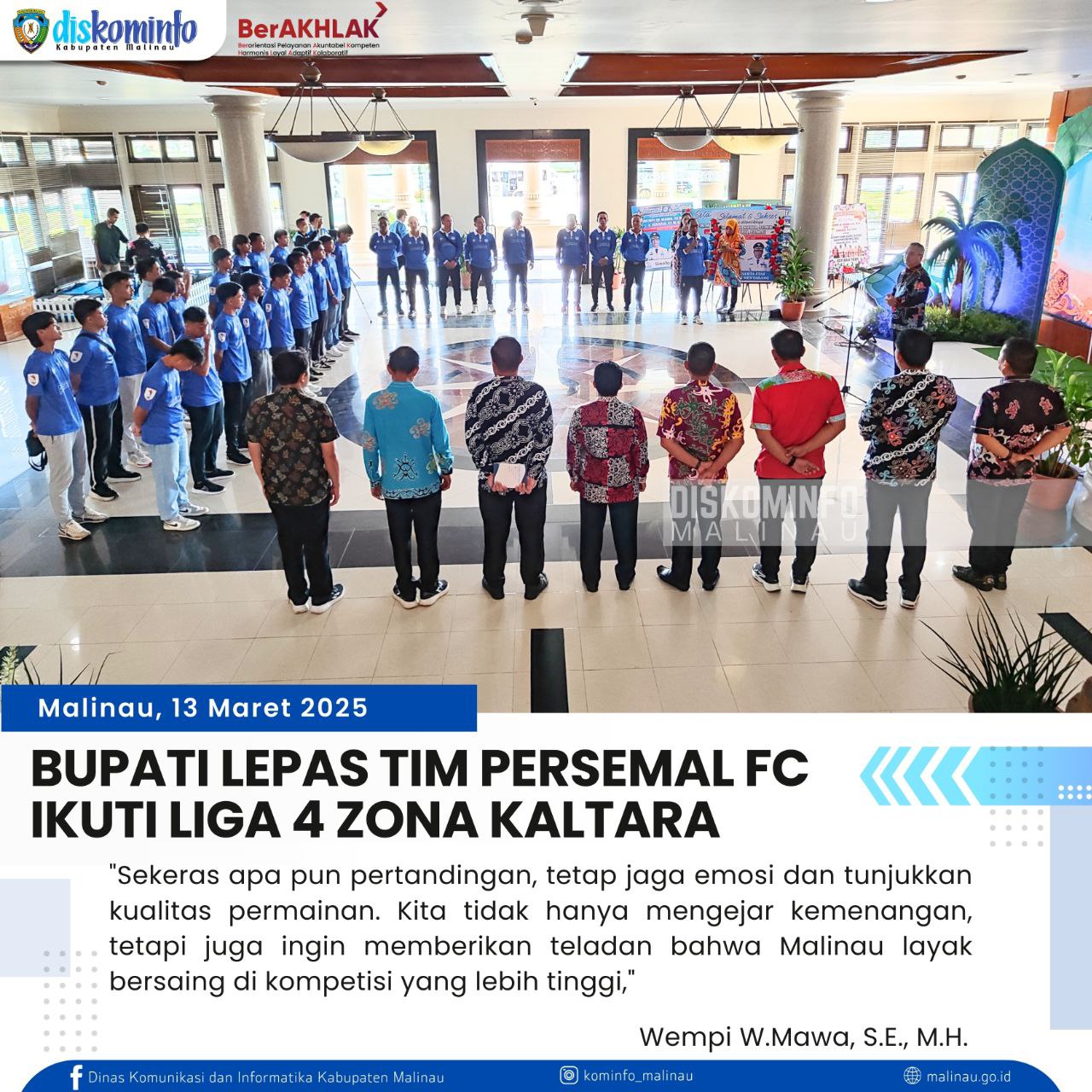 Bupati Lepas Tim Persemal FC Ikuti Liga 4 Zona Kaltara main image