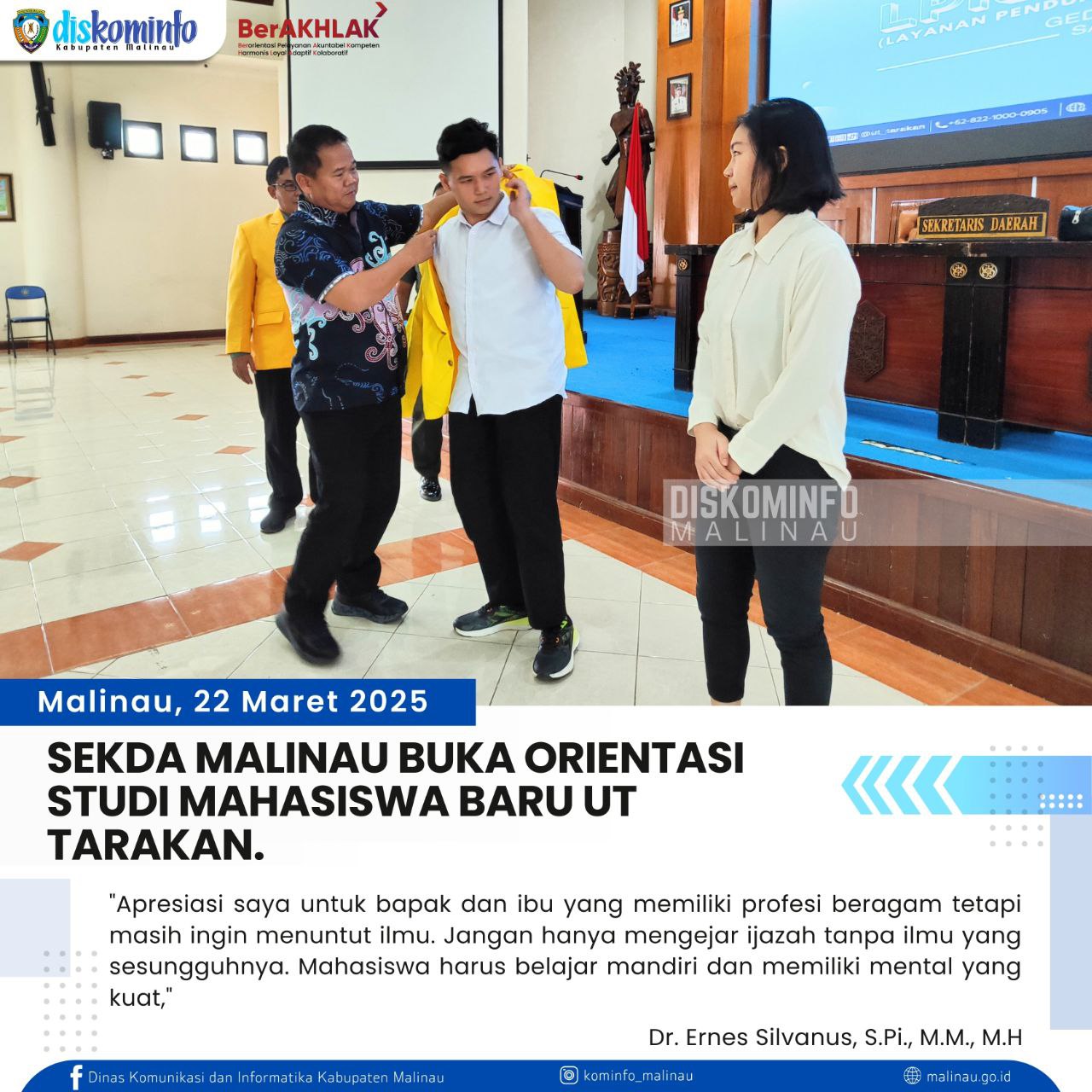 Sekda Malinau Buka Orientasi Studi Mahasiswa Baru UT Tarakan main image