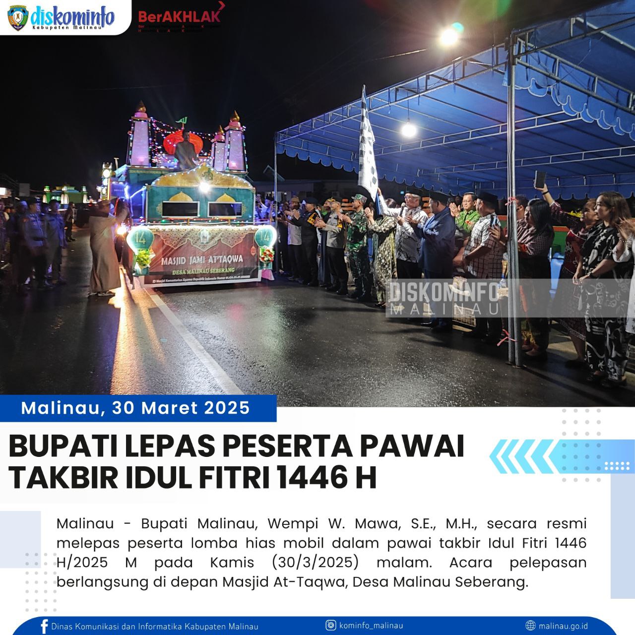 Bupati Lepas Peserta Pawai Takbir Idul Fitri 1446 H main image