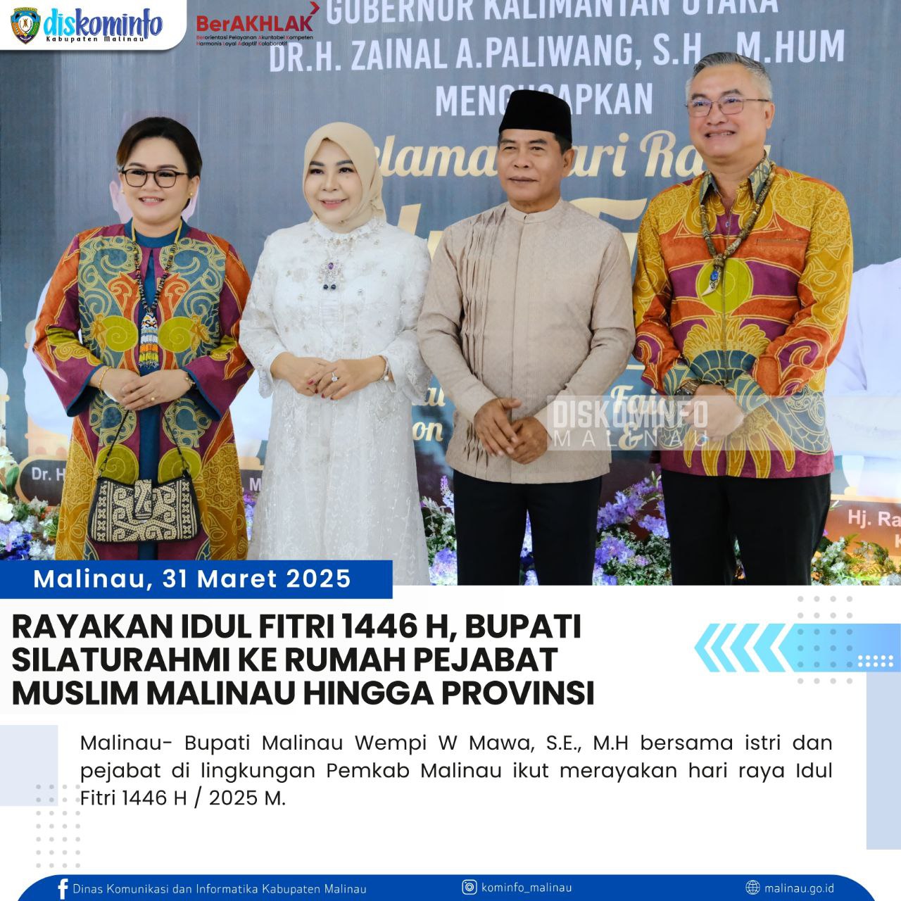 Rayakan Idul Fitri 1446 H, Bupati Silaturahmi Ke Rumah Pejabat Muslim Malinau hingga Provinsi main image