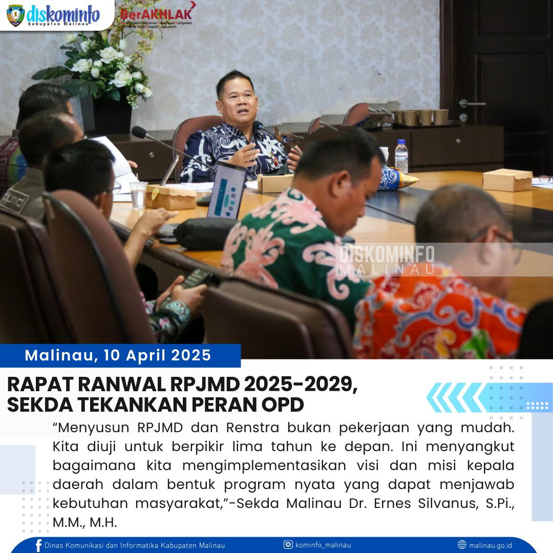 Rapat Ranwal RPJMD 2025-2029, Sekda Tekankan Peran OPD main image