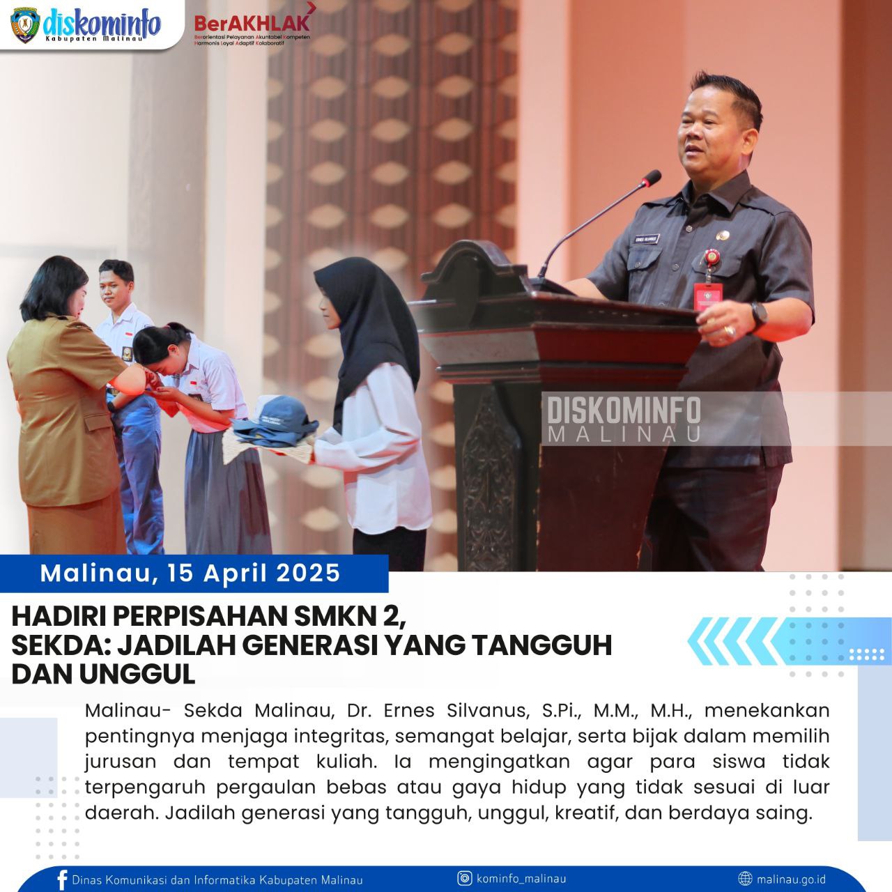 Hadiri Perpisahan SMKN 2, Sekda: Jadilah Generasi yang Tangguh dan Unggul main image