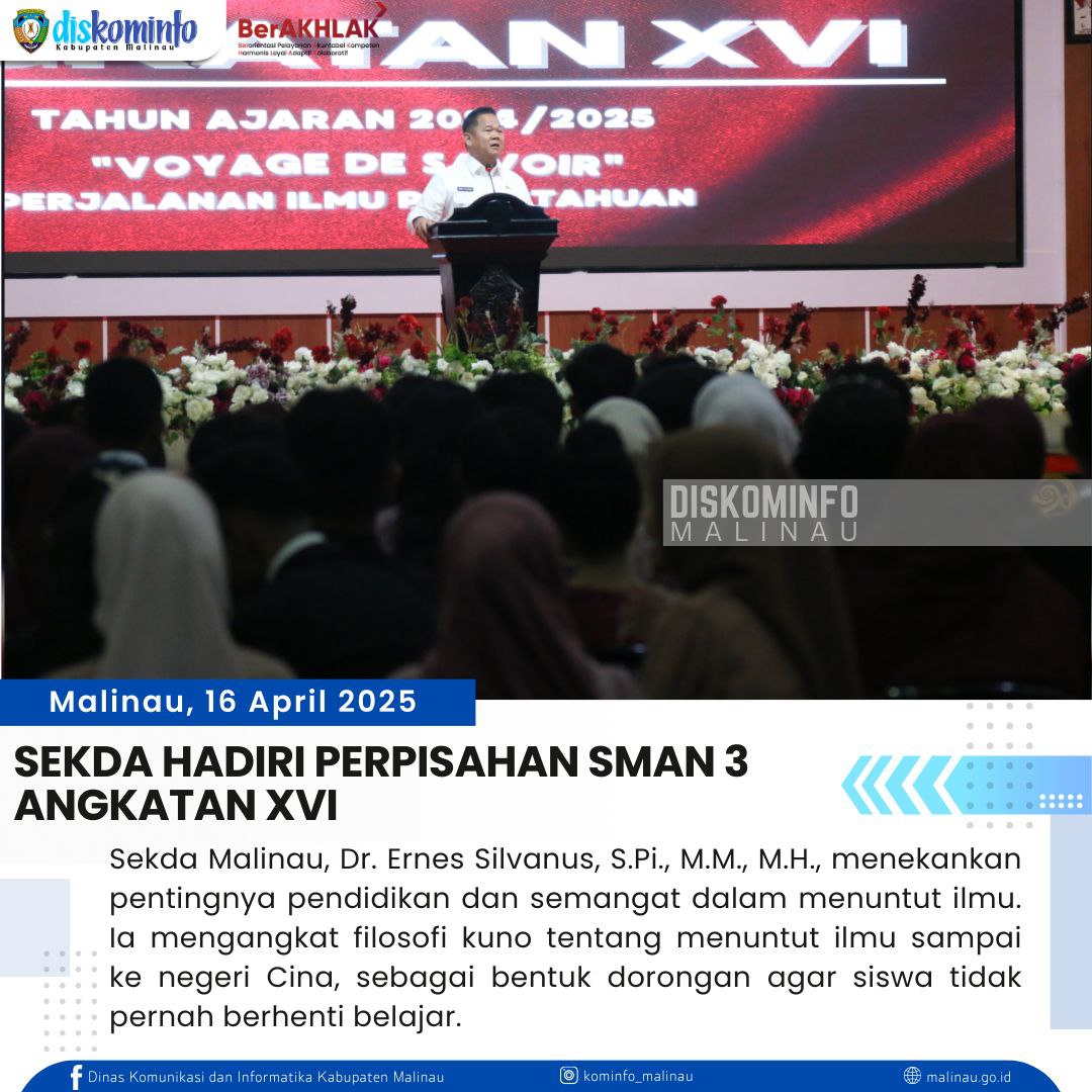 Sekda Hadiri Perpisahan SMAN 3 Angkatan XVI main image