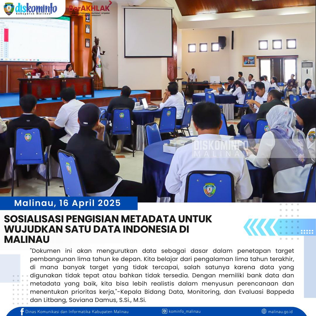 Sosialisasi Pengisian Metadata untuk Wujudkan Satu Data Indonesia di Malinau main image