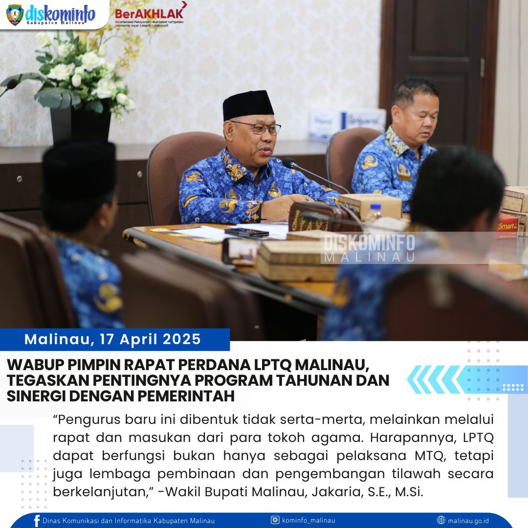 Wabup Pimpin Rapat Perdana LPTQ Malinau, Tegaskan Pentingnya Program Tahunan dan Sinergi dengan Pemerintah main image