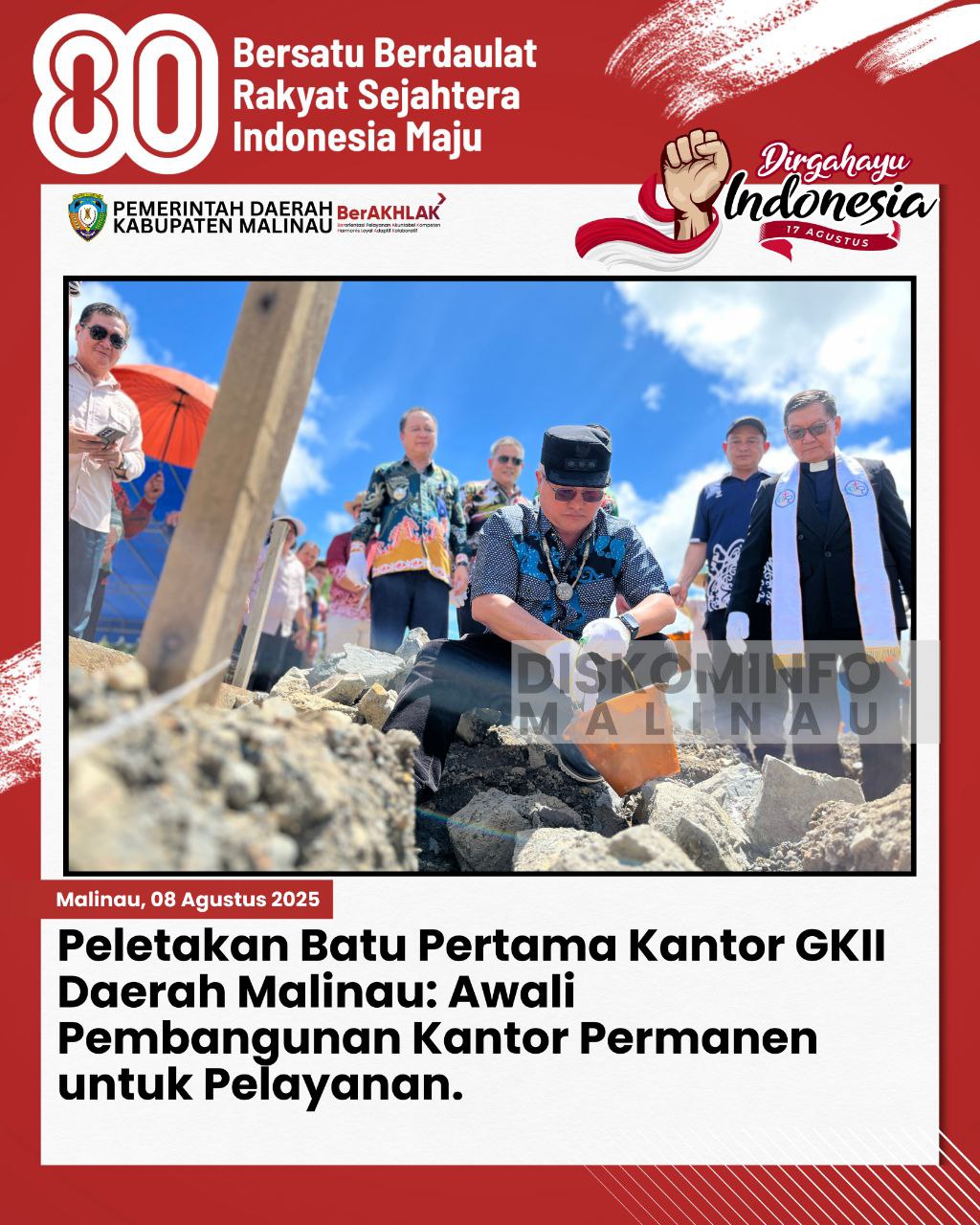 Peletakan Batu Pertama Kantor GKII Daerah Malinau: Awali Pembangunan Kantor Permanen untuk Pelayanan main image