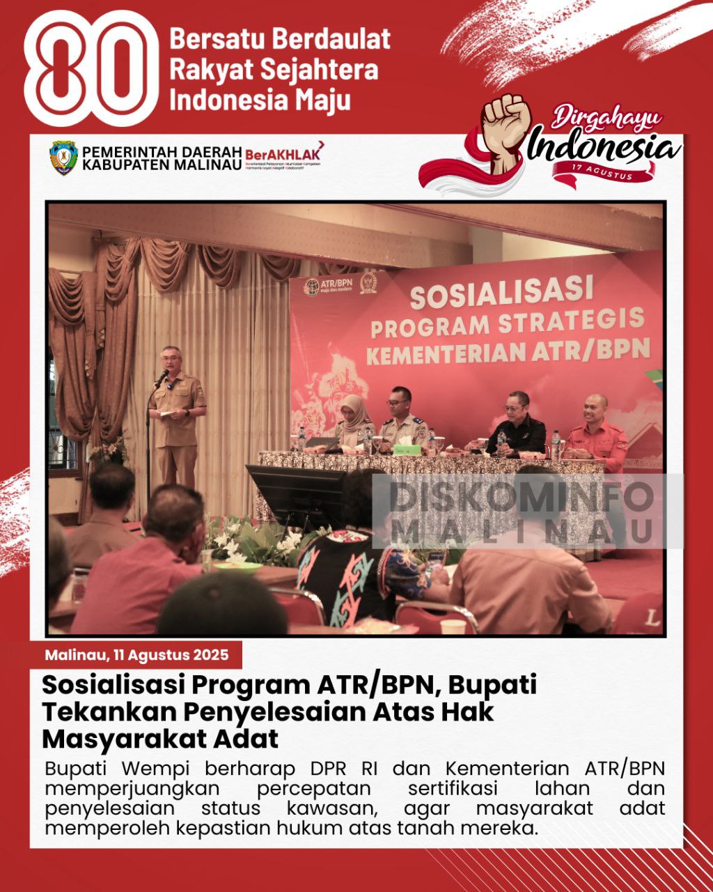 Sosialisasi Program ATR/BPN, Bupati Tekankan Penyelesaian Atas Hak Masyarakat Adat main image