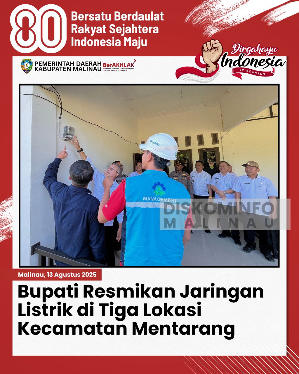 Bupati Resmikan Jaringan Listrik di Tiga Lokasi Kecamatan Mentarang main image