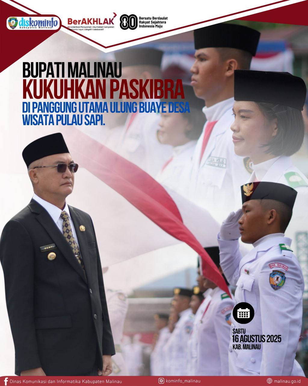 Bupati Malinau Kukuhkan Paskibra di Panggung Utama Ulung Buaye Desa Wisata Pulau Sapi main image