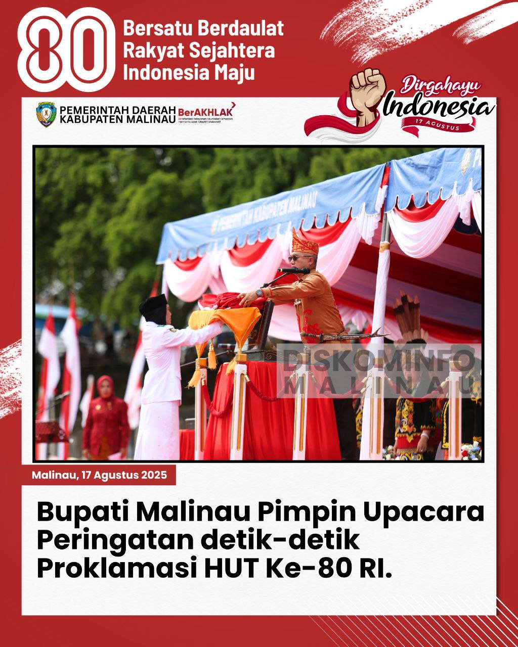 Bupati Malinau Pimpin Upacara Peringatan Detik-Detik Proklamasi HUT RI ke-80 main image
