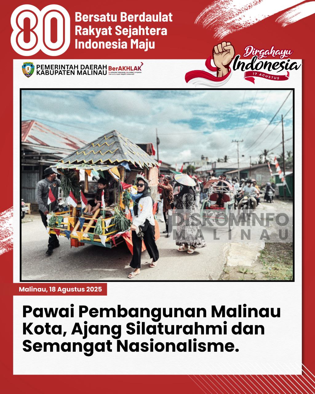 Pawai Pembangunan Malinau Kota, Ajang Silaturahmi dan Semangat Nasionalisme main image