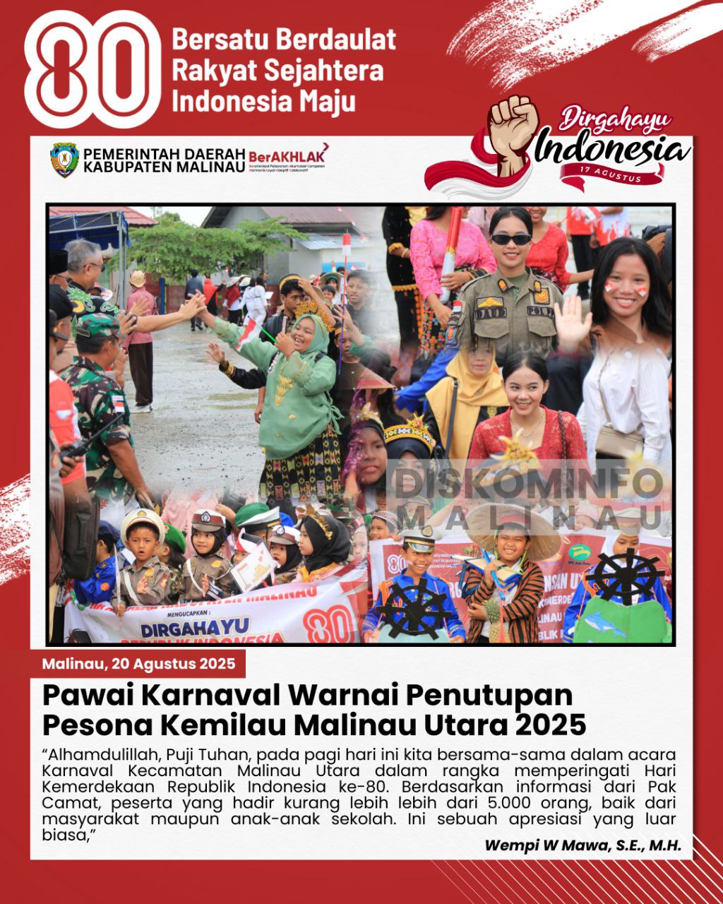 Pawai Karnaval Warnai Penutupan Pesona Kemilau Malinau Utara 2025 main image