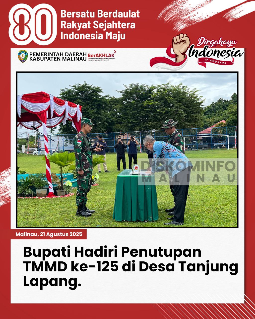 Bupati Hadiri Penutupan TMMD ke-125 di Desa Tanjung Lapang main image
