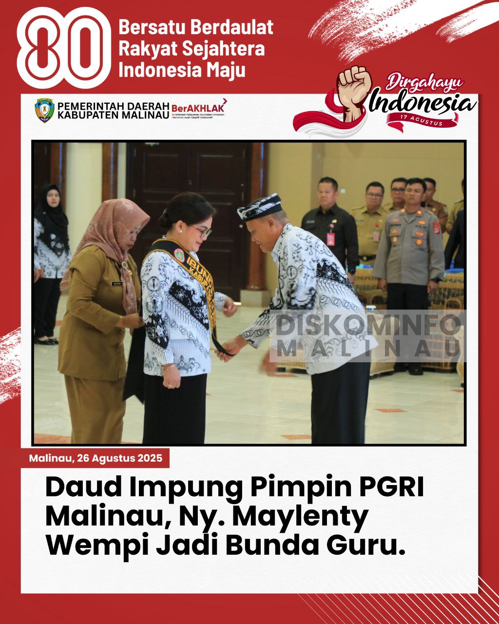 Daud Impung Pimpin PGRI Malinau, Ny. Maylenty Wempi Jadi Ibunda Guru main image