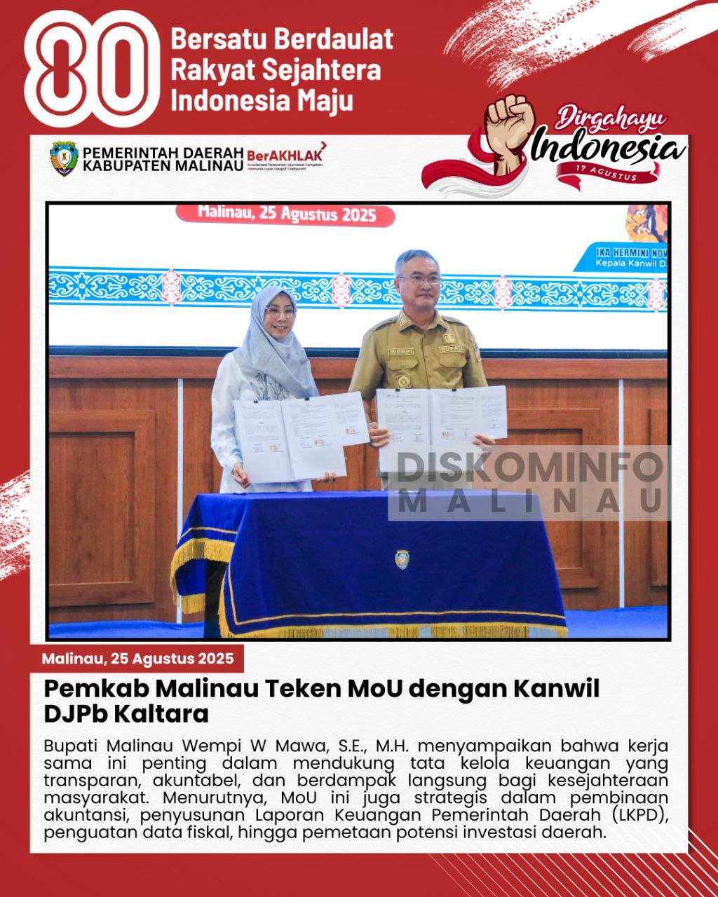 Pemkab Malinau Teken MoU dengan Kanwil DJPb Kaltara main image