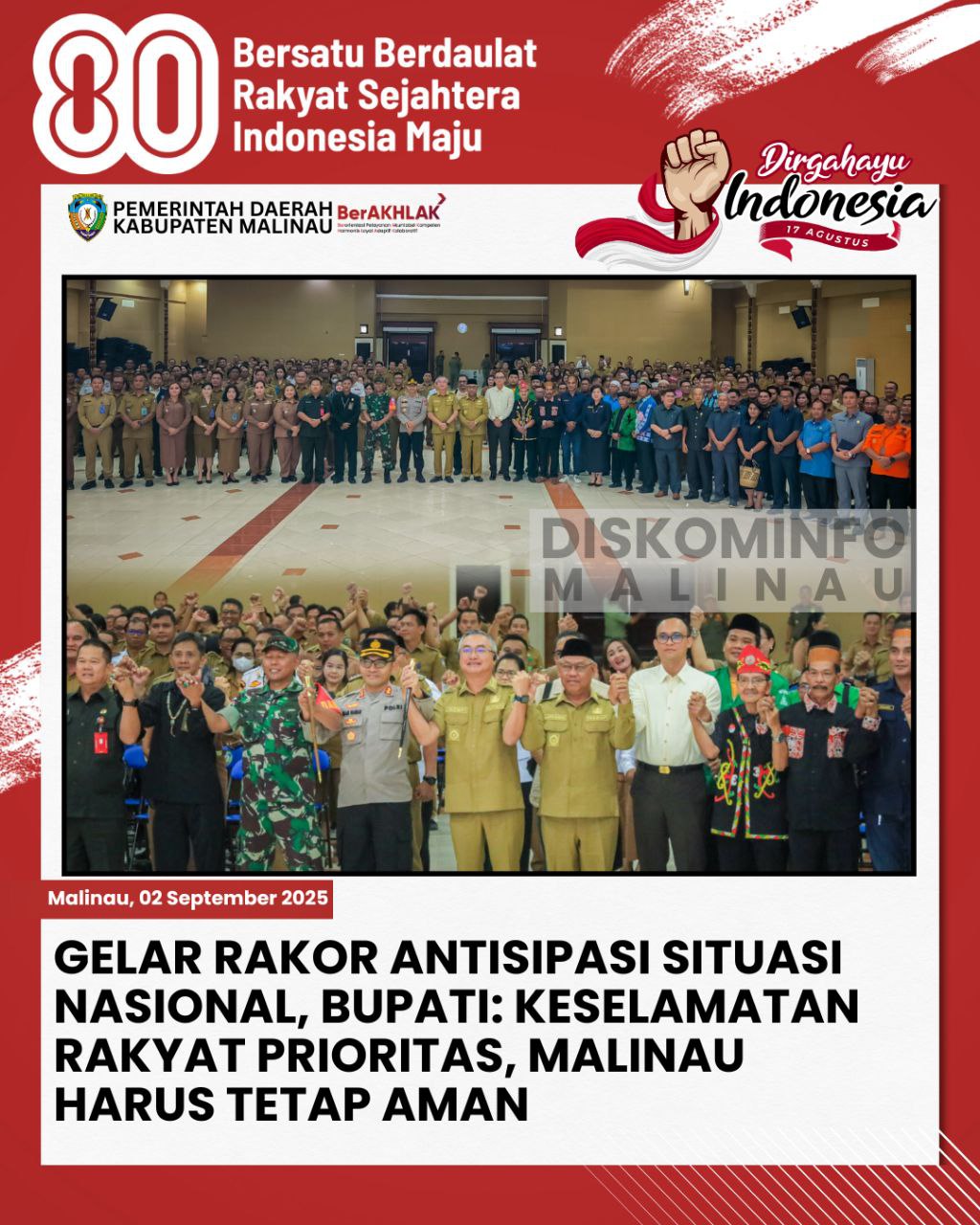Gelar Rakor Antisipasi Situasi Nasional, Bupati: Keselamatan Rakyat Prioritas, Malinau Harus Tetap Aman main image
