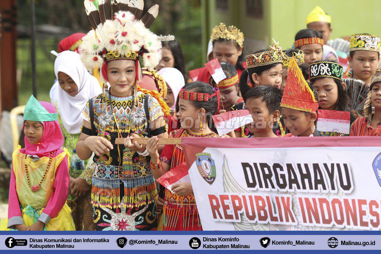 Memeriahkan HUT RI Ke-74 Gugus 1 Kecamatan Malinau Kota Adakan Pawai Budaya