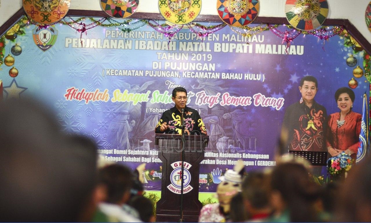 Bupati Malinau Rayakan Natal Bersama Masyarakat Kecamatan Pujungan Dan Kecamatan Bahau Hulu