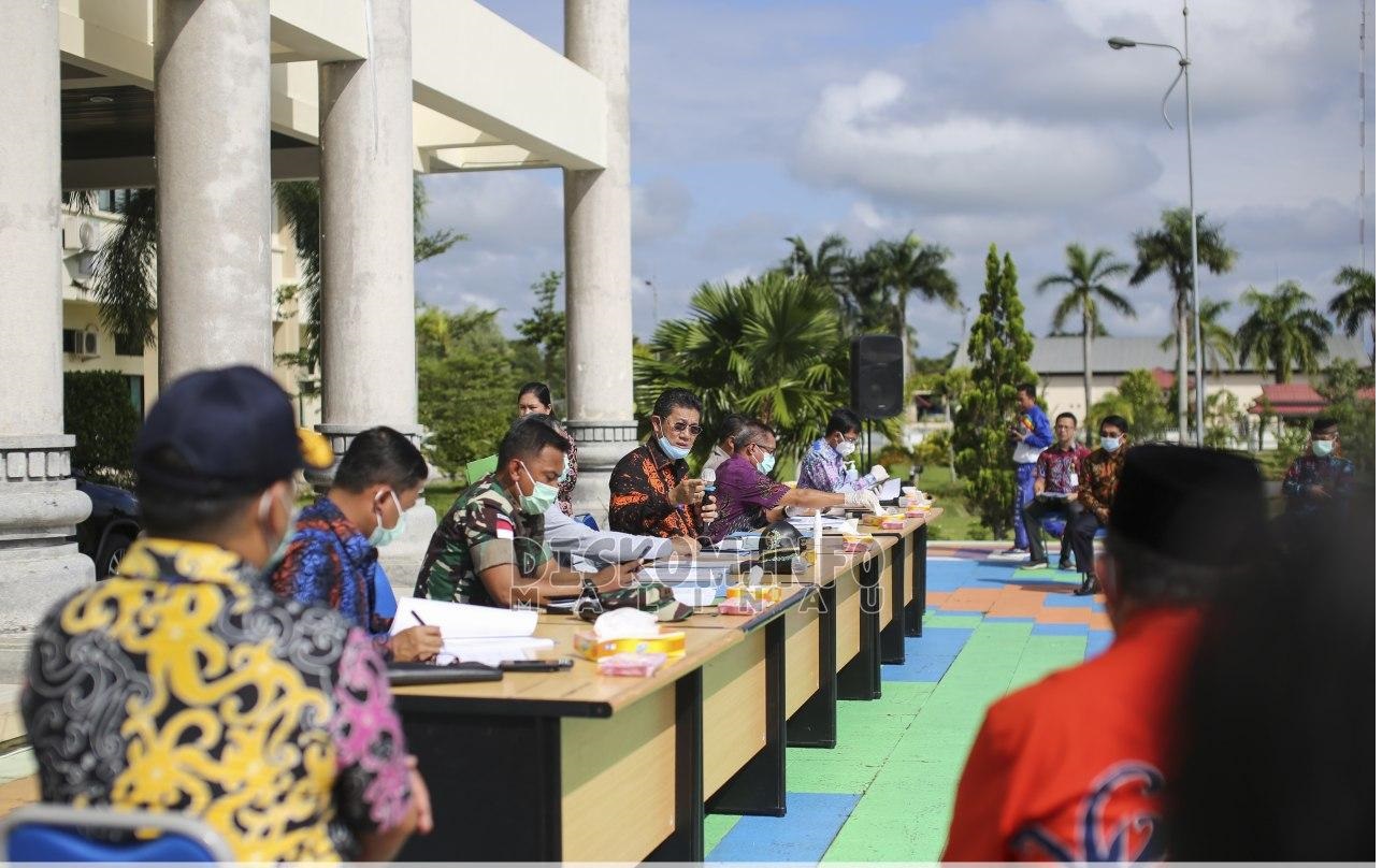Dibawah Terik Mentari Pagi, Pemkab Malinau Dan FKPD Bahas Keamanan Terhadap Penyebaran Covid-19