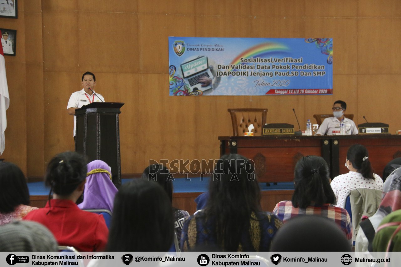 Sekda Malinau Buka Sosialisasi, Verifikasi dan Validasi Dapodik Jenjang PAUD, SD dan SMP