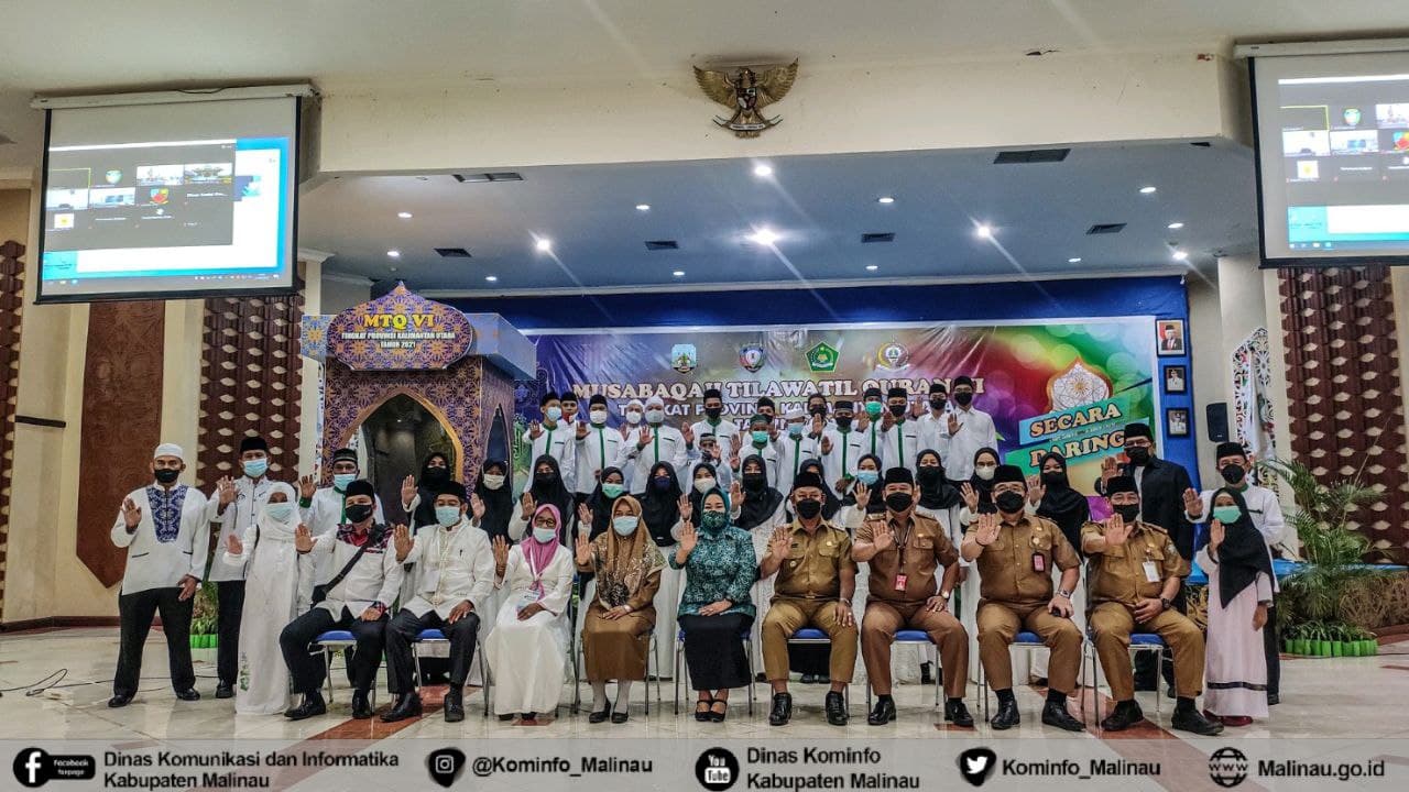 Pemkab Bersama Kafilah Malinau Ikuti Secara Daring Pembukaan MTQ Ke-VI Tingkat Provinsi Kaltara