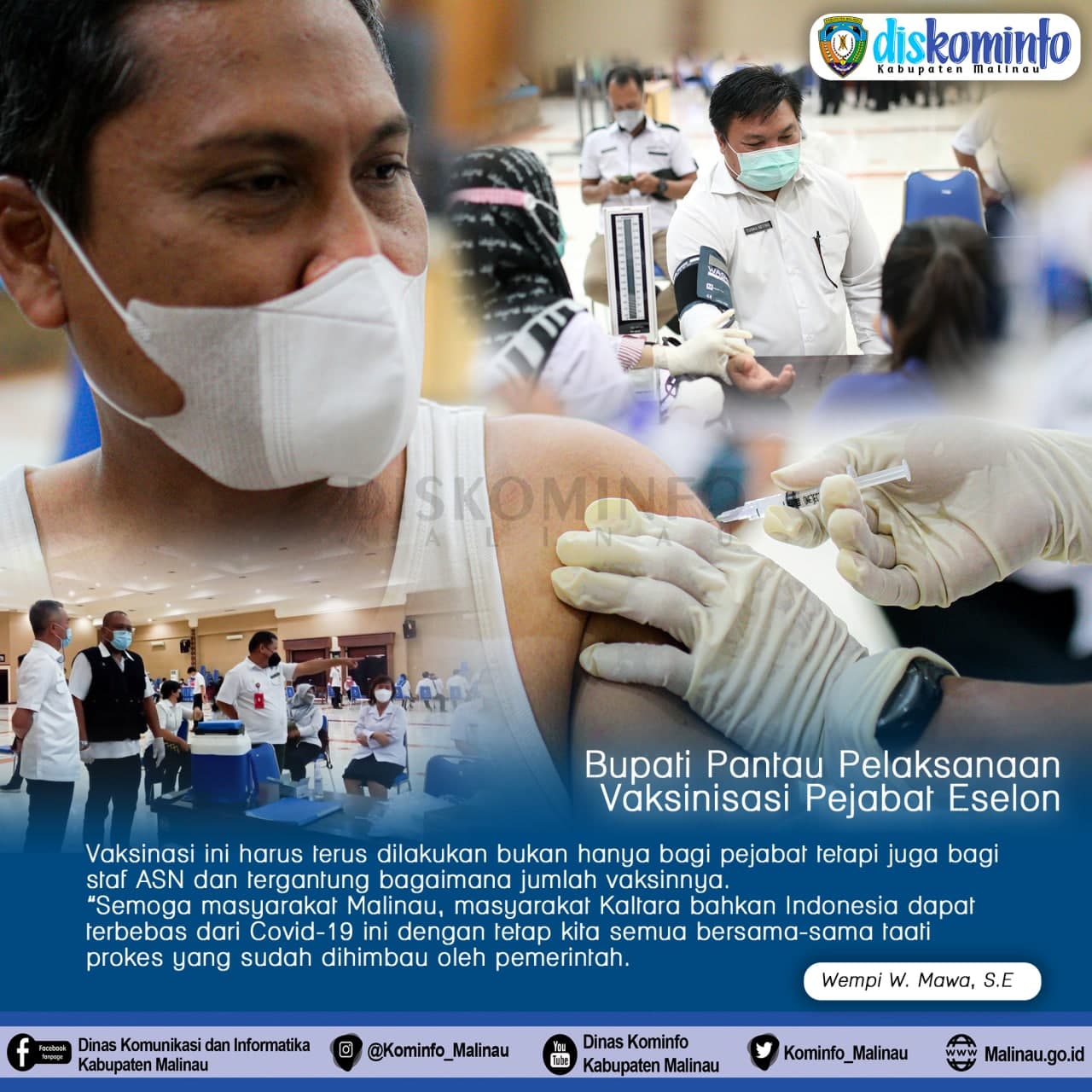 Bupati Pantau Pelaksanaan Vaksinasi Covid-19 Bagi Pejabat Eselon
