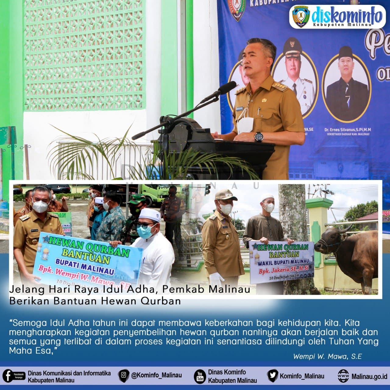 Jelang Hari Raya Idul Adha, Pemkab Malinau Berikan Bantuan Hewan Qurban