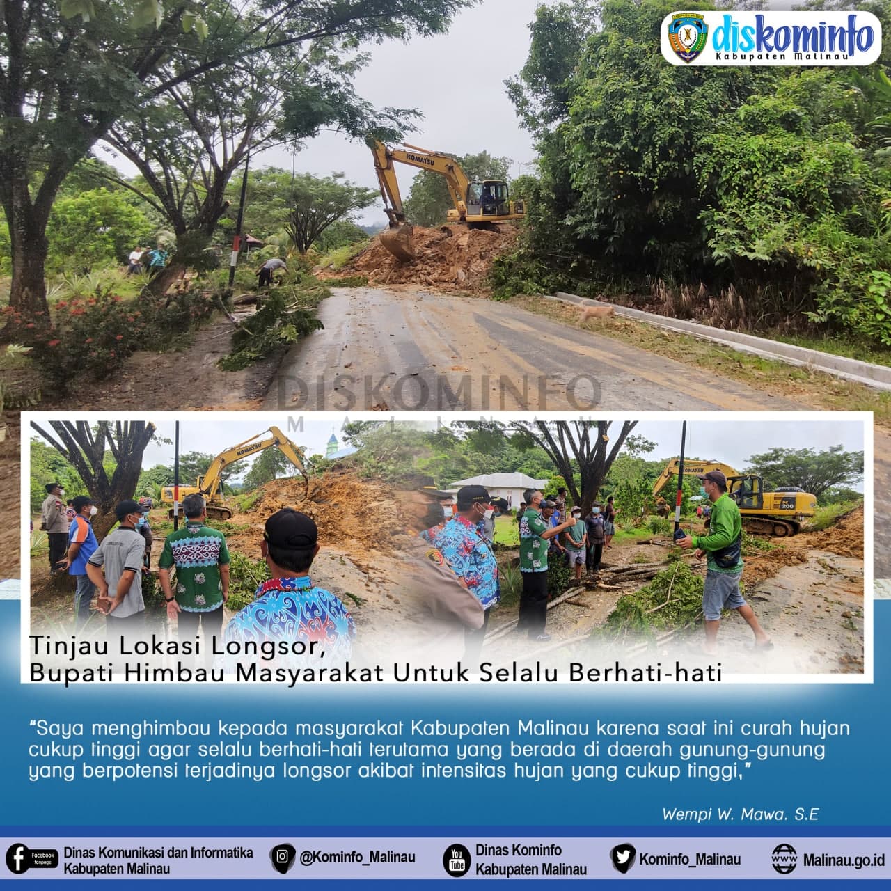 Tinjau Lokasi Longsor, Bupati Himbau Masyarakat Untuk Selalu Berhati-hati