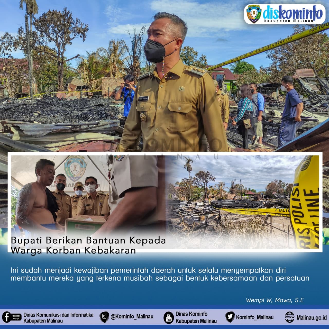 Bupati Berikan Bantuan Kepada Warga Korban Kebakaran