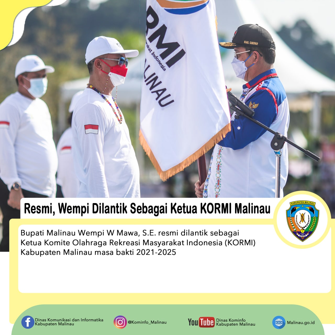 Resmi, Wempi Dilantik Sebagai Ketua KORMI Malinau