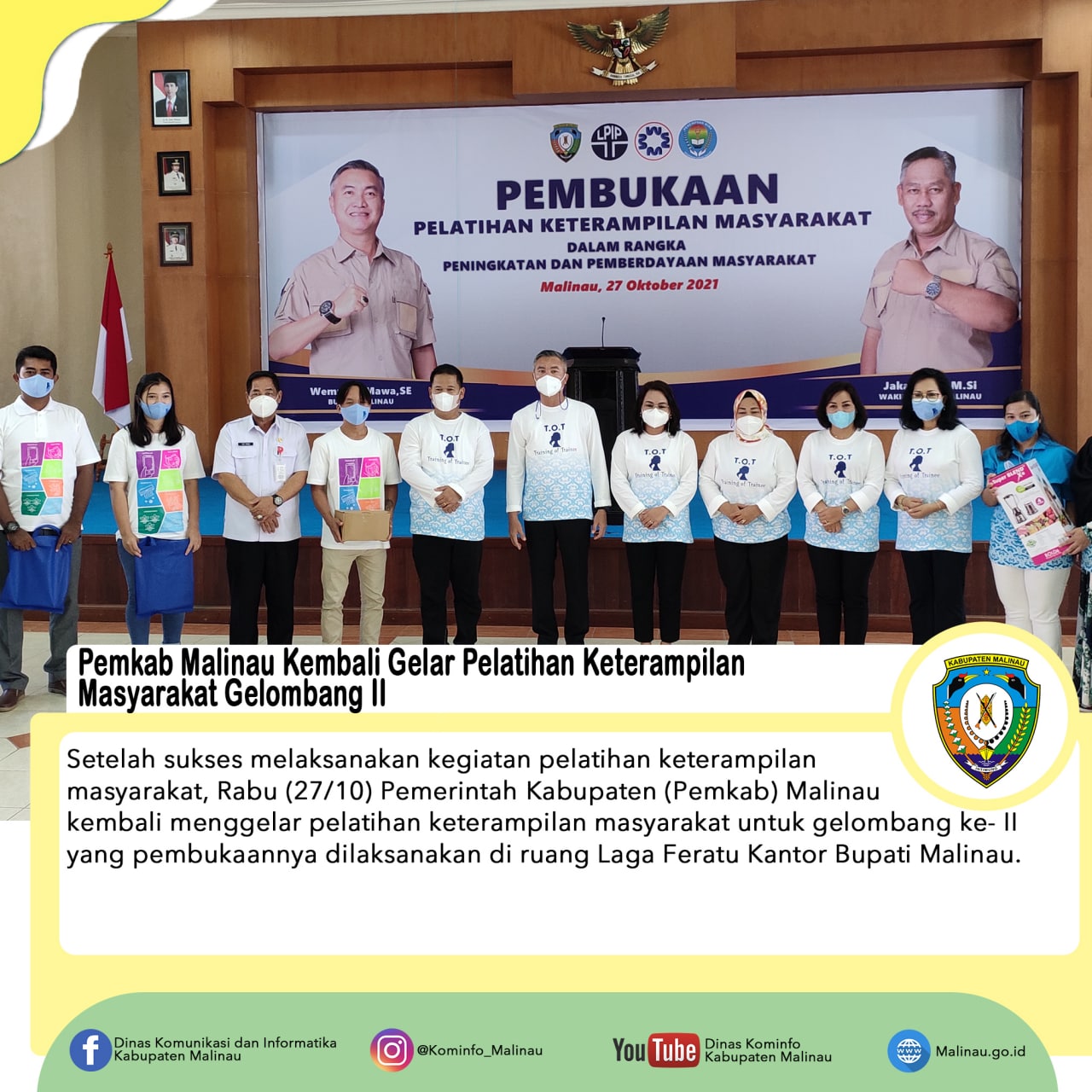 Pemkab Malinau Kembali Gelar Pelatihan Keterampilan Masyarakat Gelombang II