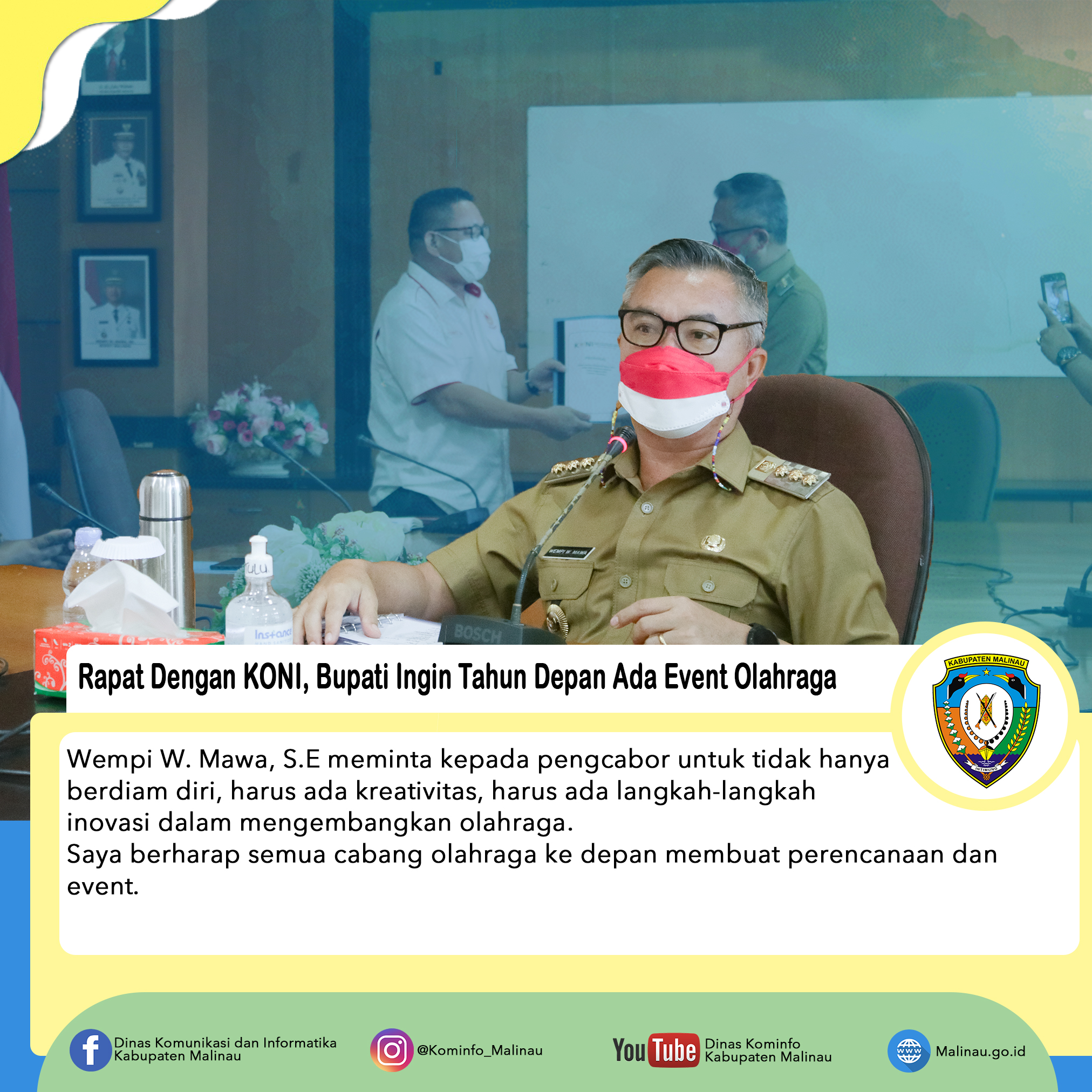 Rapat Dengan KONI, Bupati Ingin Tahun Depan Ada Event Olahraga