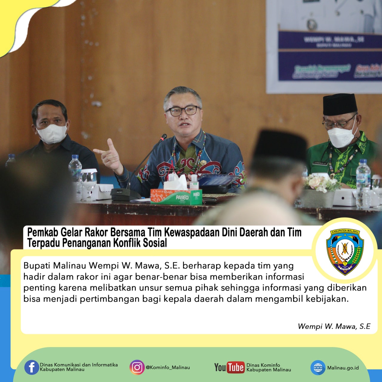 Pemkab Gelar Rakor Bersama Tim Kewaspadaan Dini Daerah dan Tim Terpadu Penanganan Konflik Sosial