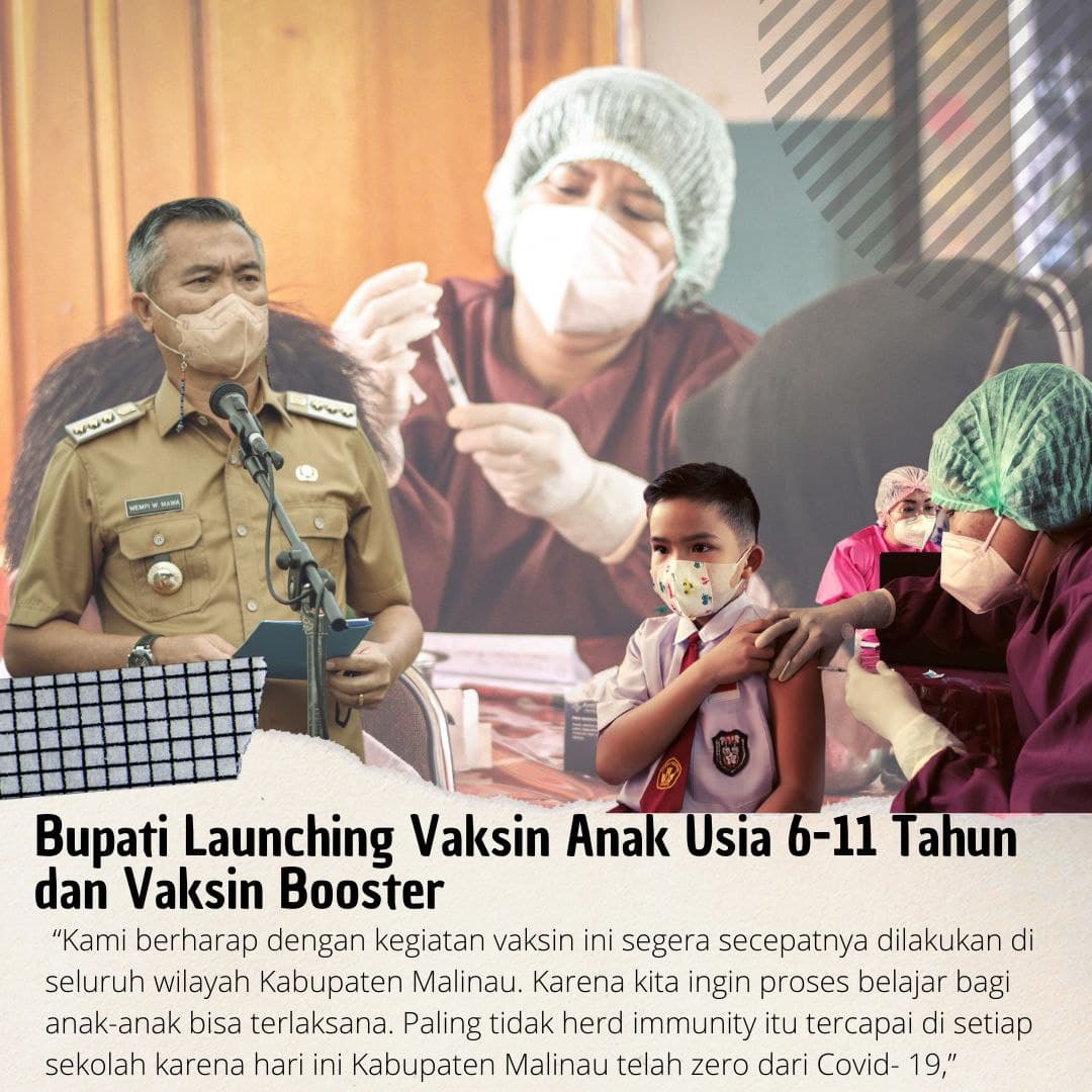 Bupati Launching Vaksin Anak Usia 6-11 Tahun dan Vaksin Booster
