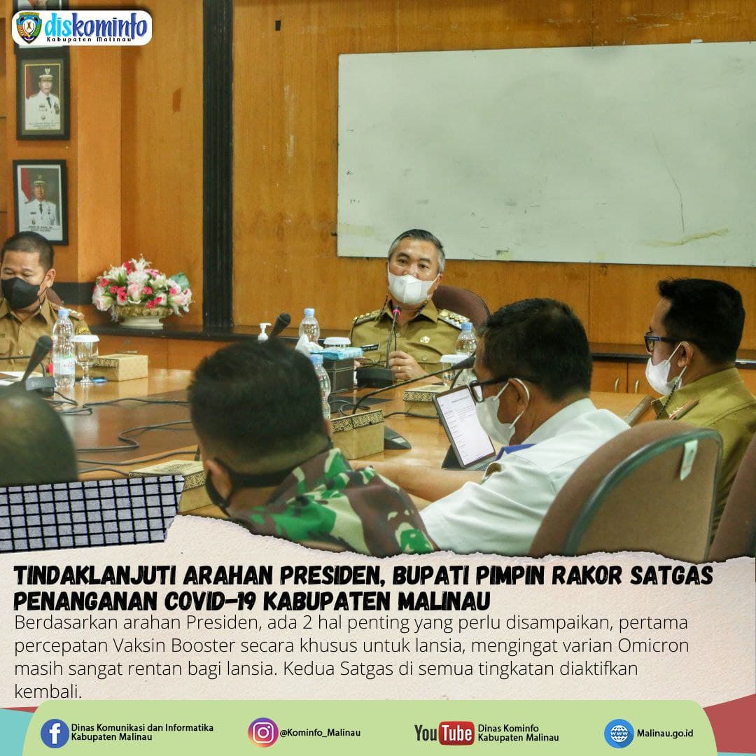 Tindaklanjuti Arahan Presiden, Bupati Pimpin Rakor Satgas Penanganan Covid-19 Kabupaten Malinau