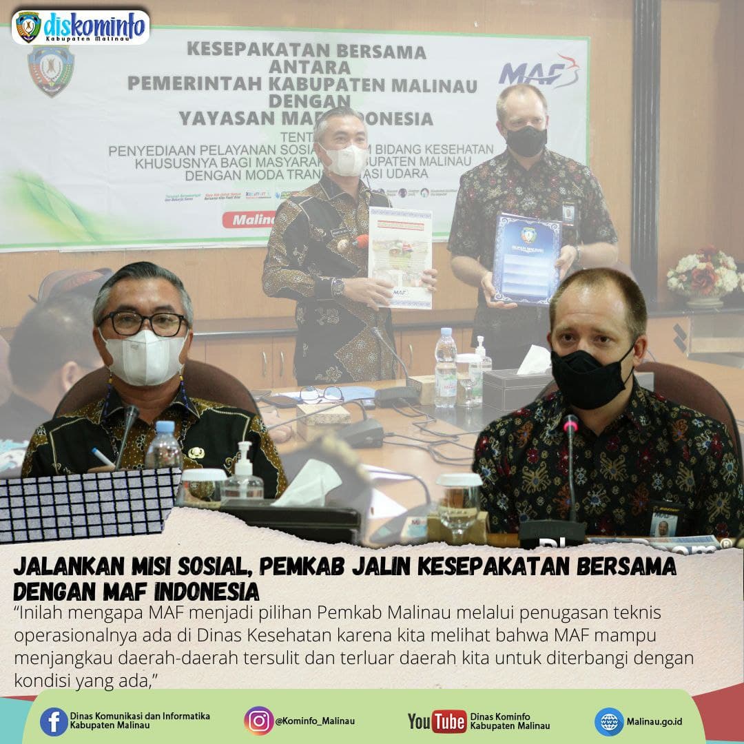 Jalankan Misi Sosial, Pemkab Jalin Kesepakatan Bersama Dengan MAF Indonesia